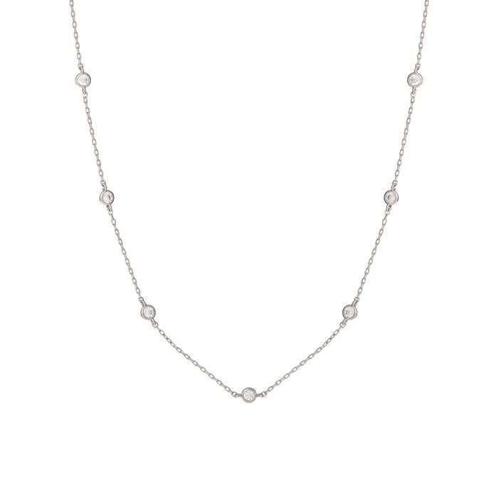 CHOKER Z CYRKONIAMI; SREBRNY