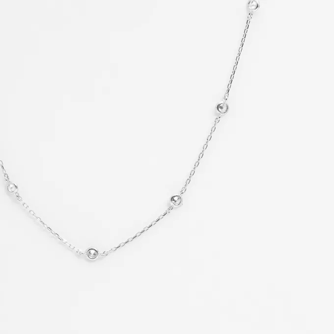 CHOKER Z CYRKONIAMI; SREBRNY