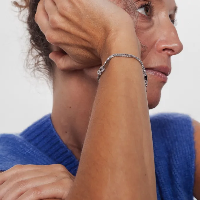 BRANSOLETKA PODWÓJNA; SREBRNA