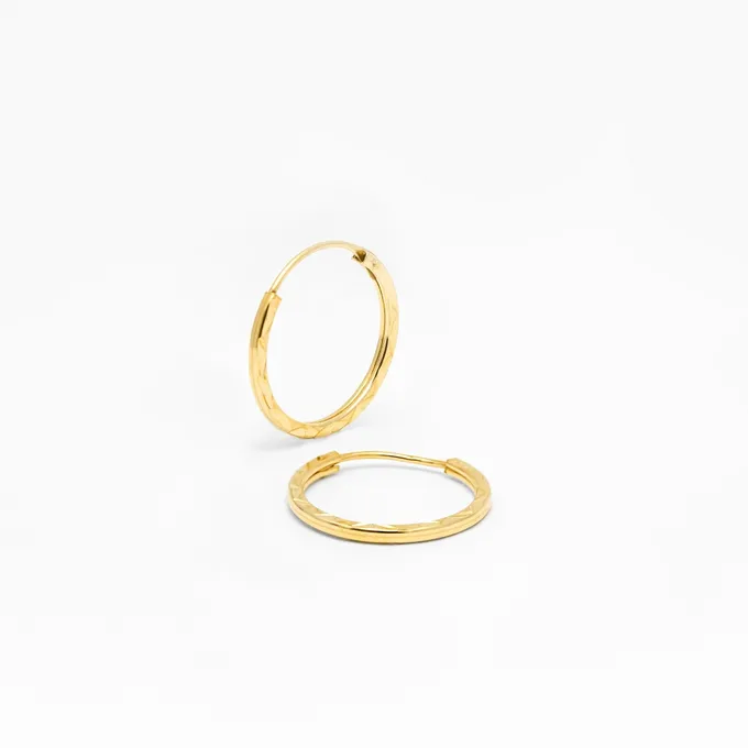 KOLCZYKI KÓŁKA 1,3 CM; ZŁOTE DIAMENTOWANE