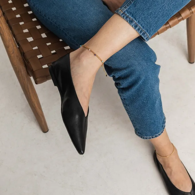 BRANSOLETKA NA NOGĘ; Z KORALIKAMI, SREBRNA POZŁACANA