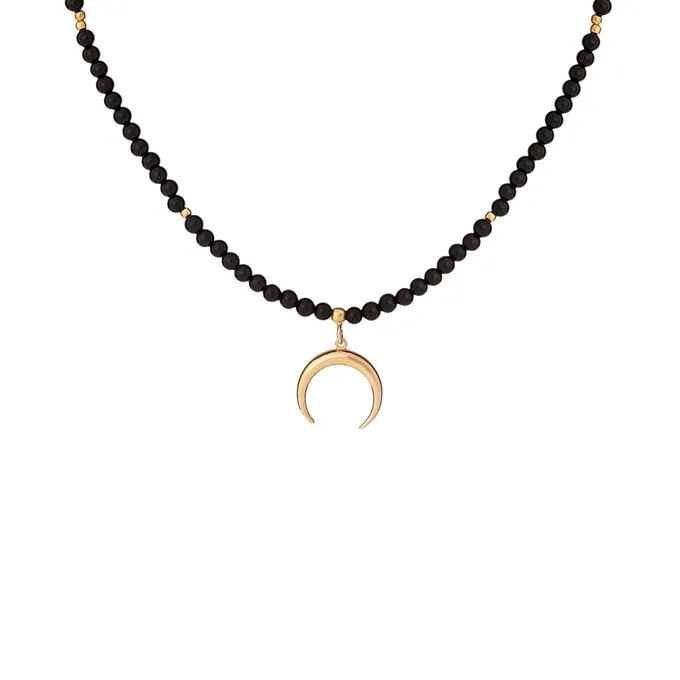 CHOKER Z ONYKSEM I KSIĘŻYCEM