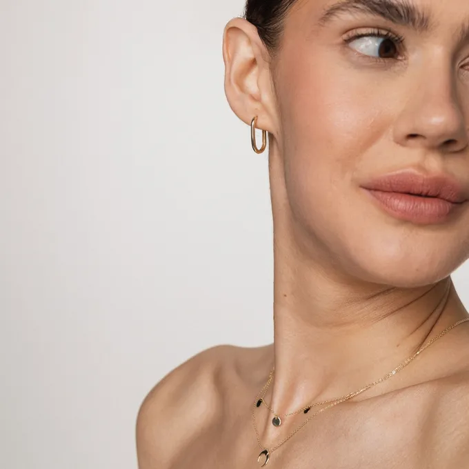 CHOKER ZŁOTY Z BLASZKAMI