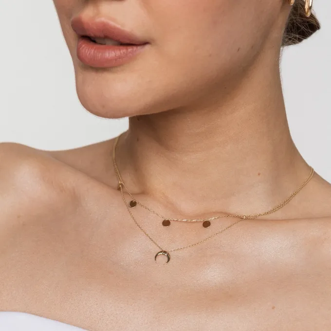 CHOKER ZŁOTY Z BLASZKAMI