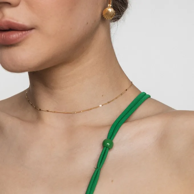 Choker pancerka; srebrny pozłacany