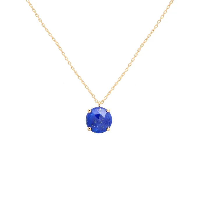 NASZYJNIK Z LAPIS LAZULI; SREBRNY POZŁACANY