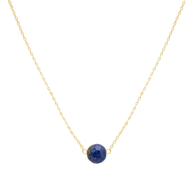 Naszyjnik z lapis lazuli; srebrny pozłacany