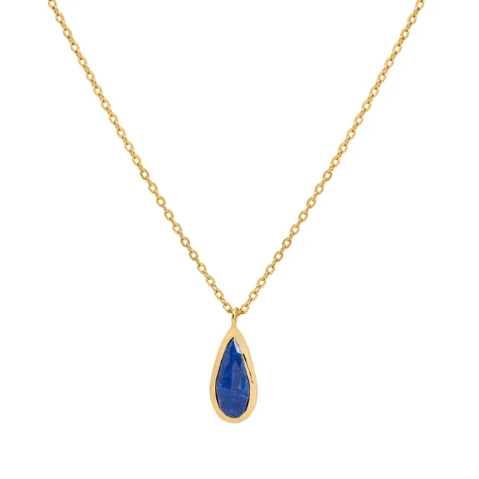 Naszyjnik z lapis lazuli; srebrny pozłacany