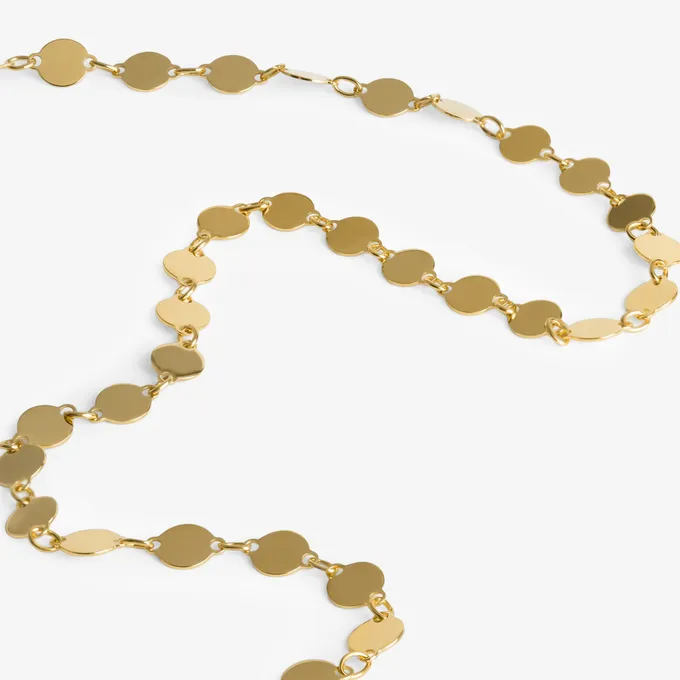 Choker z blaszek; srebrny pozłacany
