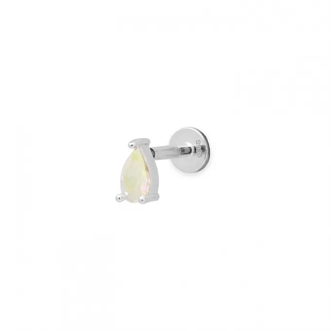 Kolczyk łezka; z cyrkonią, srebrny