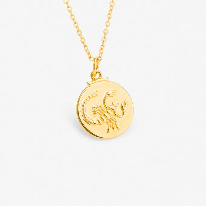 Naszyjnik Skorpion; znak zodiaku pozłacany