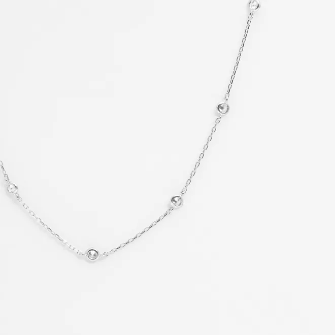 CHOKER Z CYRKONIAMI; SREBRNY