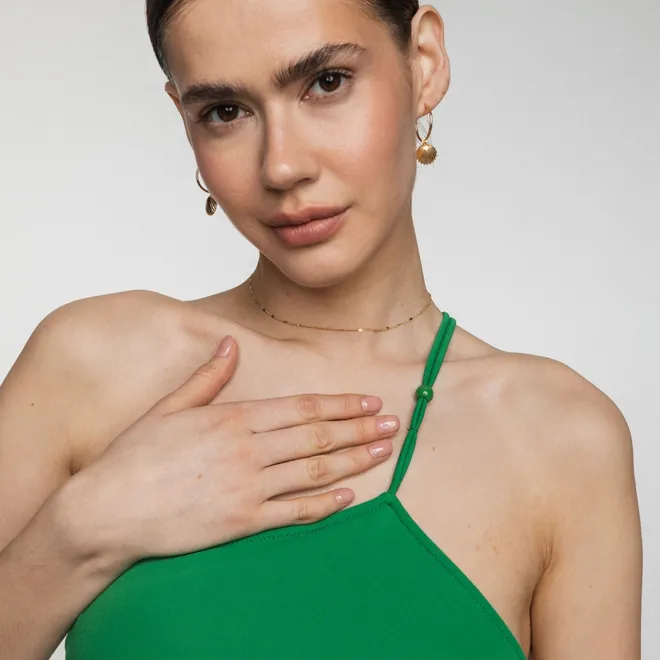 Choker pancerka; srebrny pozłacany