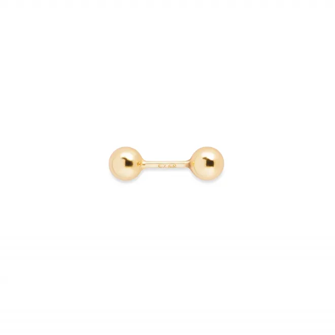 KOLCZYK Z KULECZKAMI 3 MM; DWUSTRONNY, SREBRNY POZŁACANY
