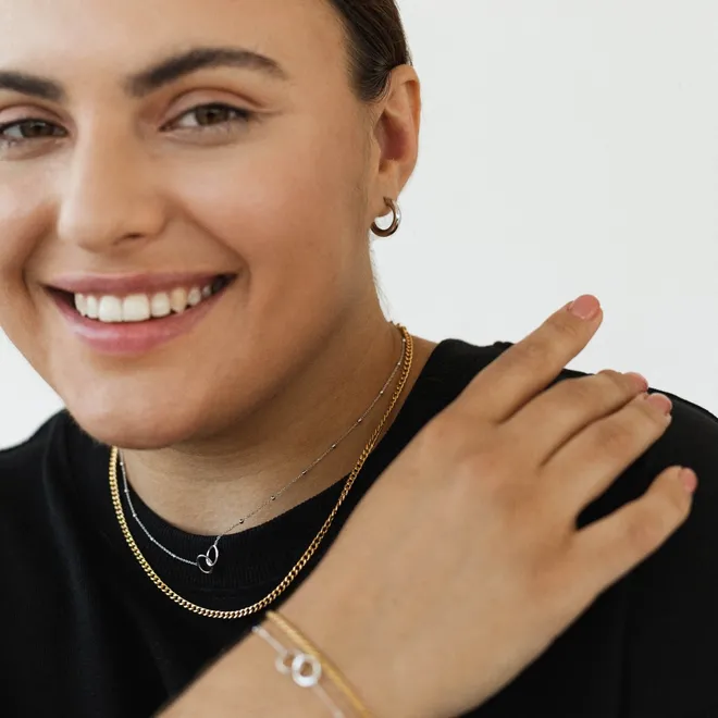 NASZYJNIK Z KÓŁKAMI; SREBRNY