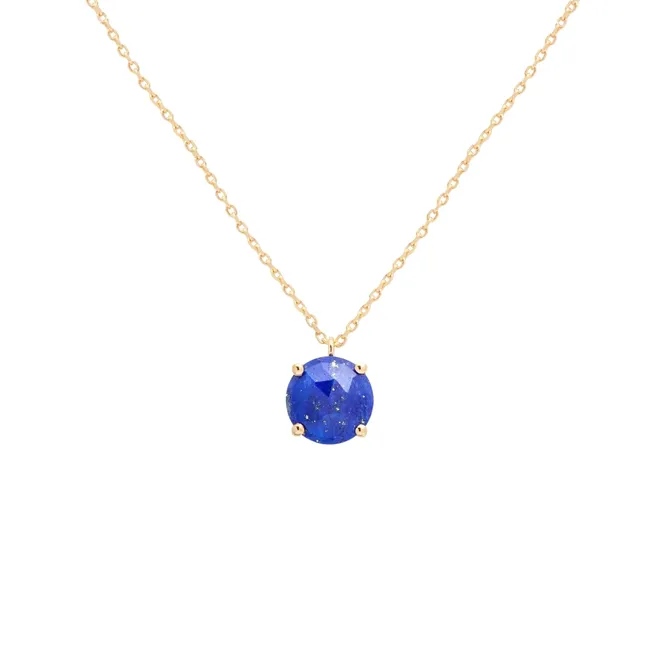 NASZYJNIK Z LAPIS LAZULI; SREBRNY POZŁACANY