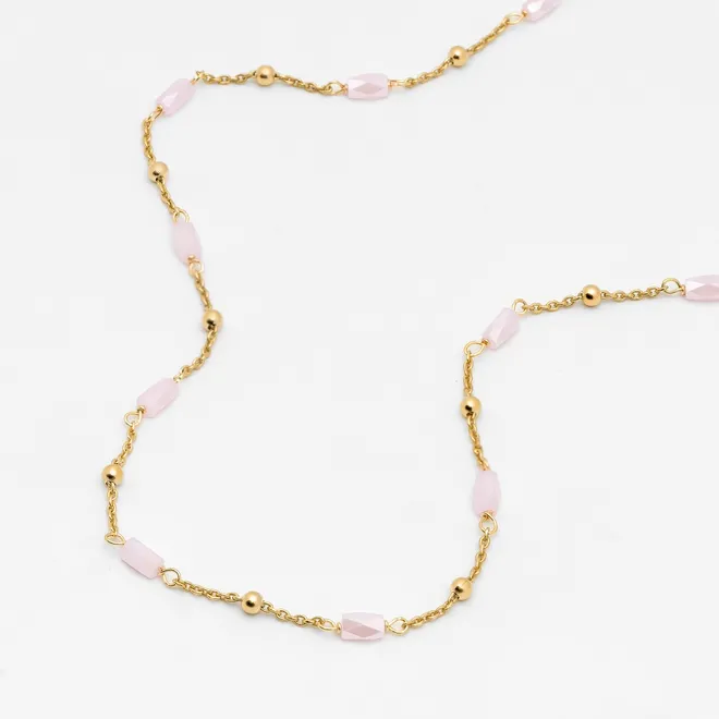 Choker z cyrkoniami; i kuleczkami, srebrny pozłacany