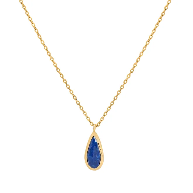 Naszyjnik z lapis lazuli; srebrny pozłacany