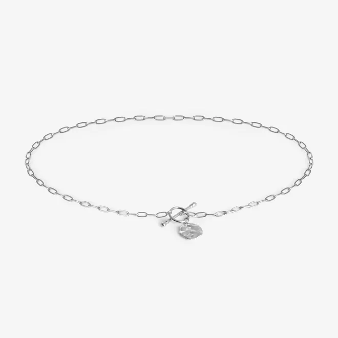 Choker z gniecioną blaszką; rodowany