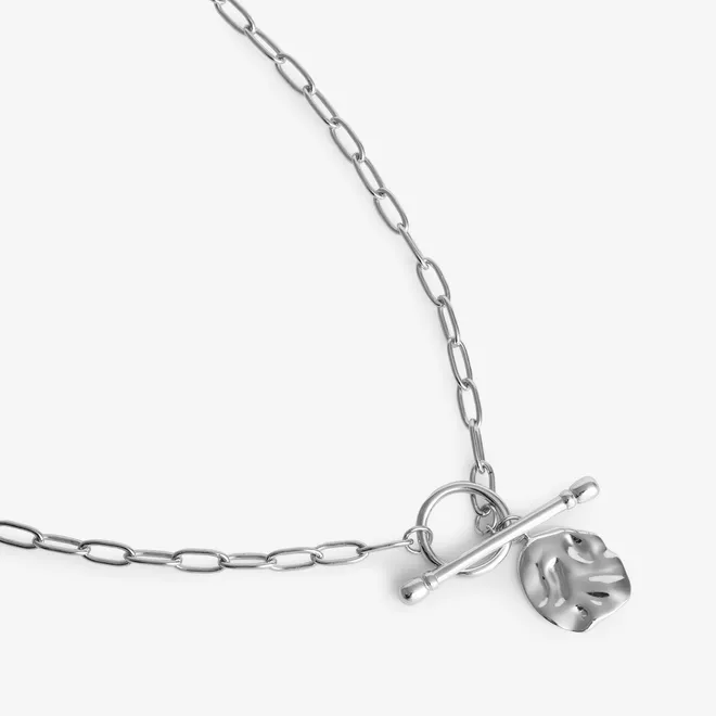 Choker z gniecioną blaszką; rodowany