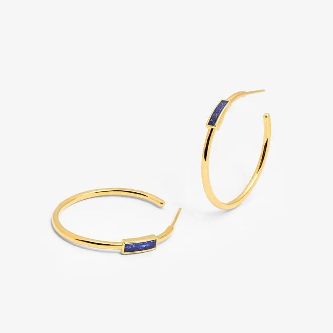 Zestaw z lapis lazuli; pozłacany