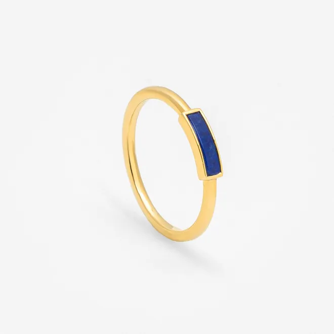 Zestaw z lapis lazuli; pozłacany