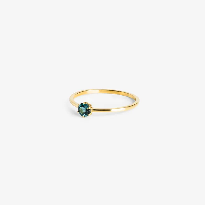 Pierścionek z topazem London Blue 3,9 mm; złoty
