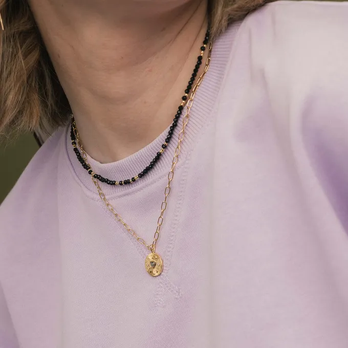 Choker z opalem; srebrny pozłacany