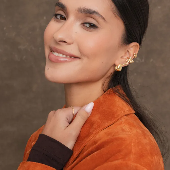 Kolczyki łezki; pozłacane