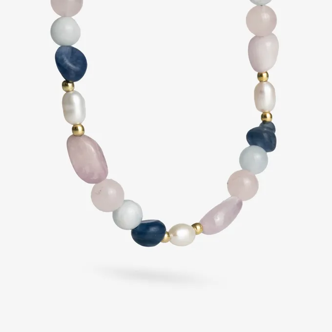 Choker z kamieniami; srebrny pozłacany