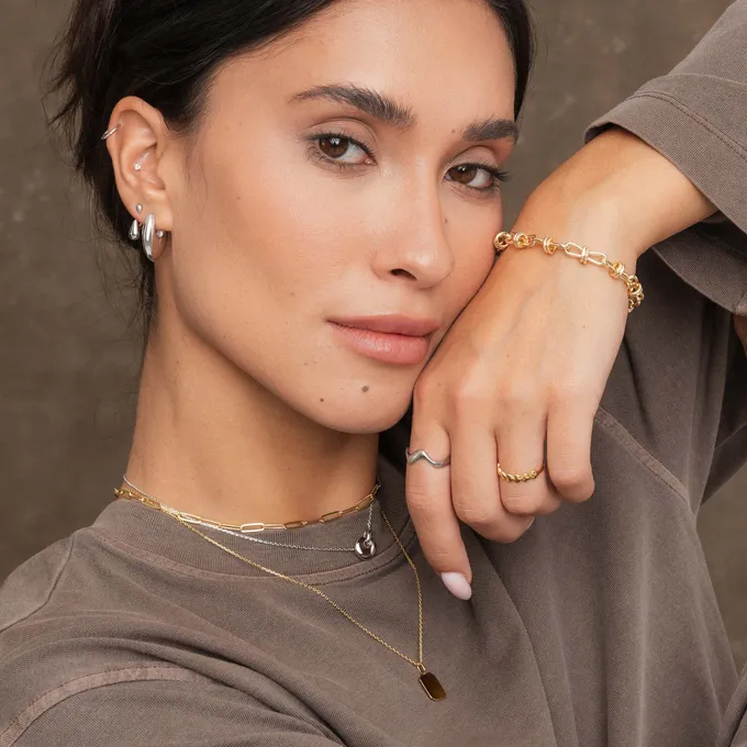 Bransoletka łańcuch; pozłacana
