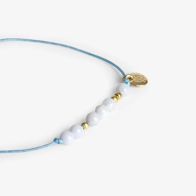 Bransoletka sznurkowa; z chalcedonem