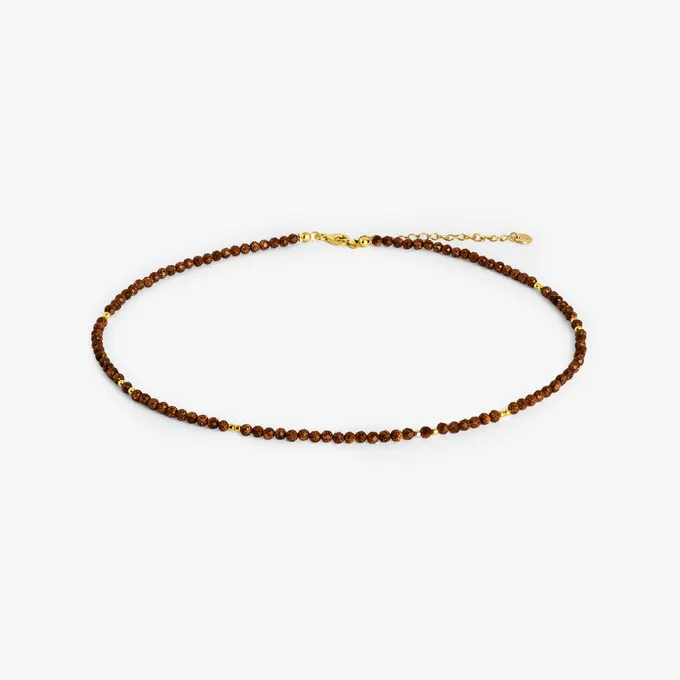 Choker z piasku pustyni; srebrny pozłacany