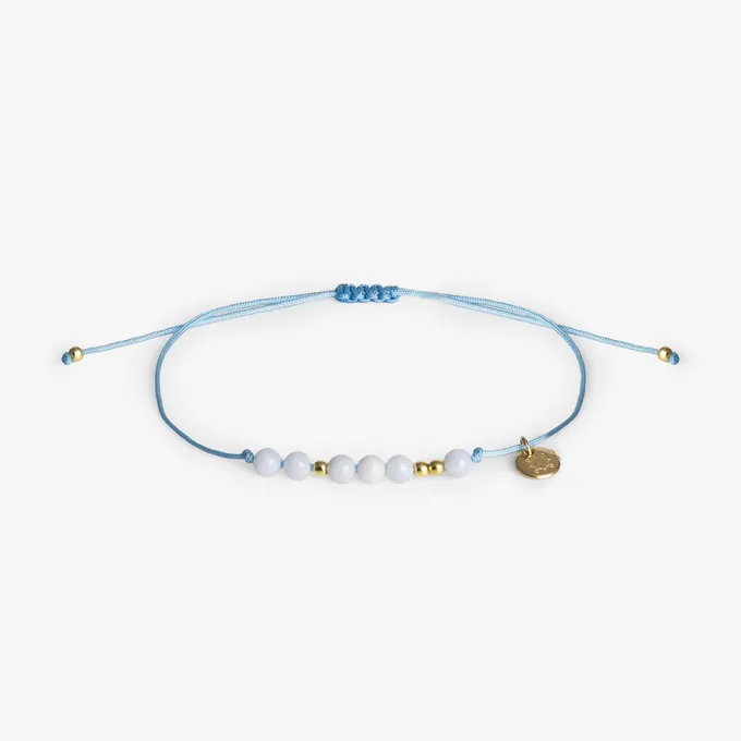 Bransoletka sznurkowa; z chalcedonem