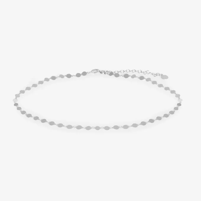 Choker z blaszek; srebrny