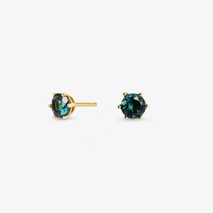 Kolczyki z topazem London Blue 3,8 mm; złote